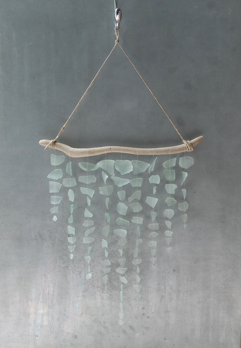 Sea Glass & Driftwood Mobile - Aquamarine Dream