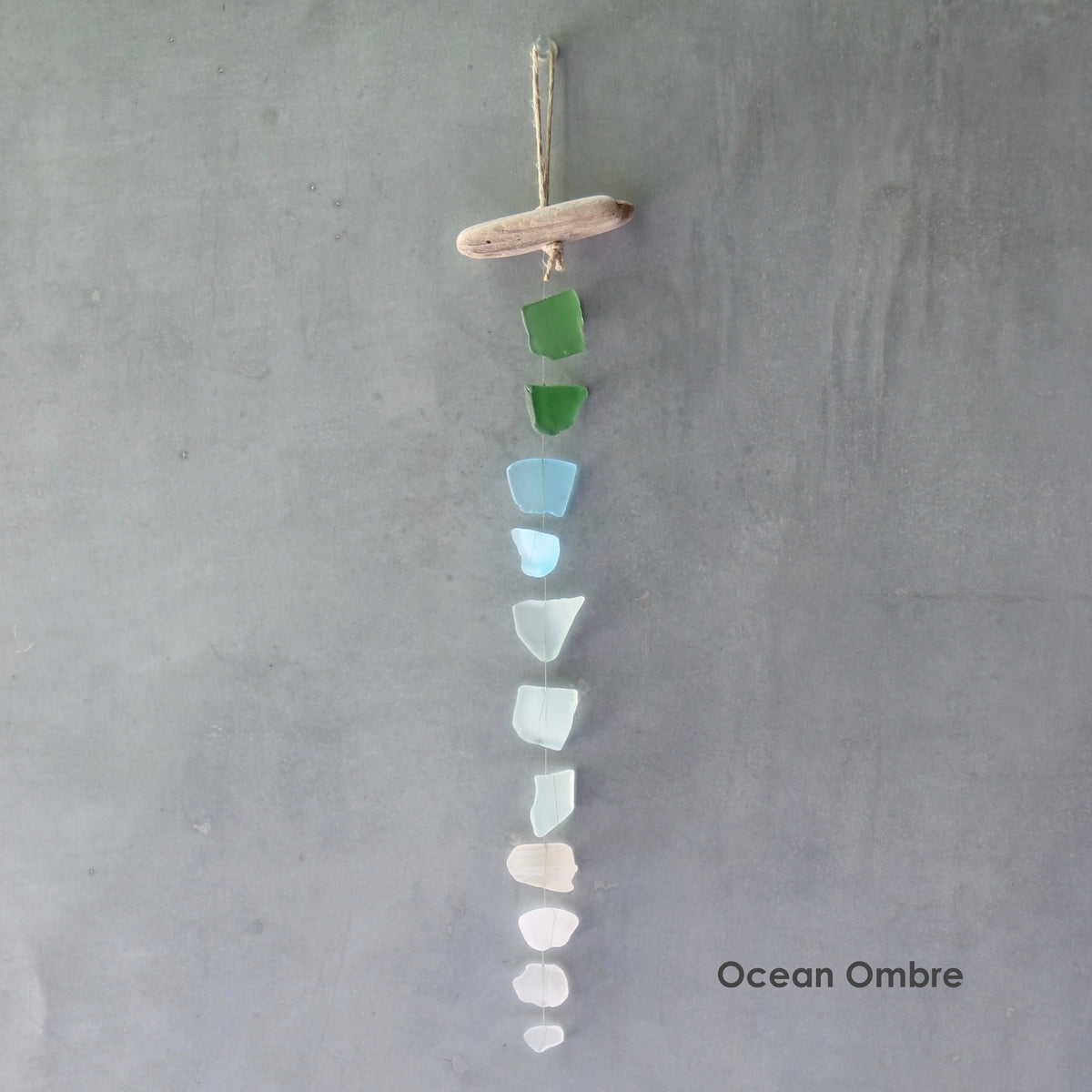 Sea Glass Suncatcher: Recycled Glass & Driftwood Mobile