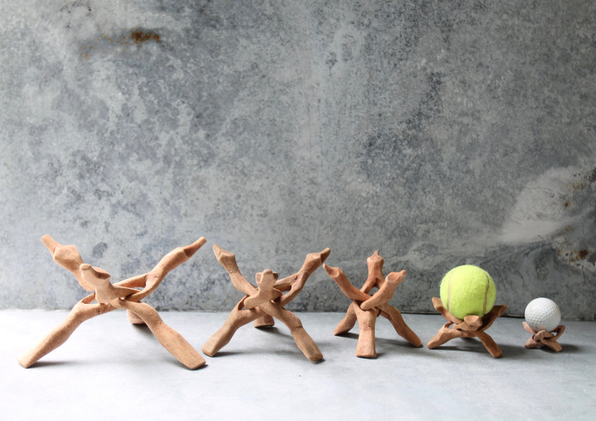 Driftwood Orb Stand: Hand Carved Wooden Display (2-10 inch)