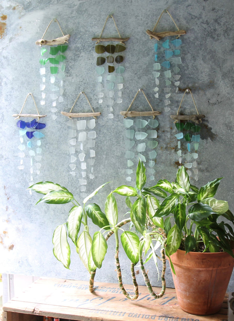 Sea Glass Mini Mobile: Recycled Glass & Driftwood Suncatcher