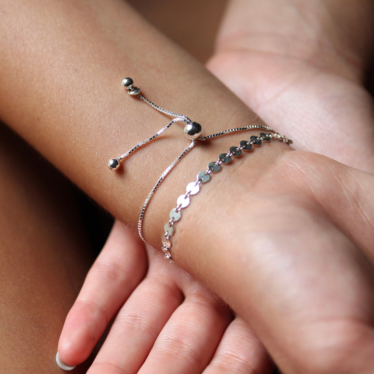 Chalcedony & Sterling Silver Slide Bracelet