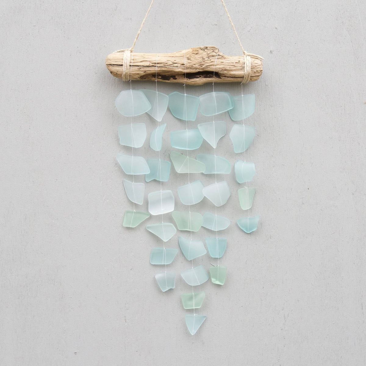 Sea Glass Mobile: Driftwood Banner, Tumbled Glass Tapestry