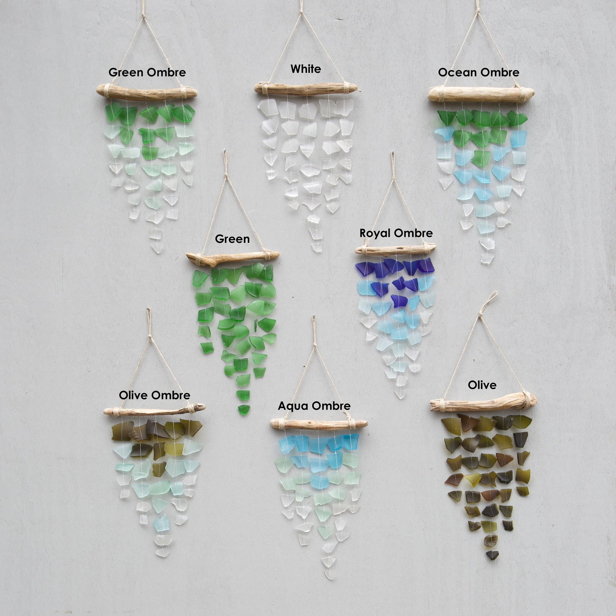 Sea Glass Mobile: Driftwood Banner, Tumbled Glass Tapestry