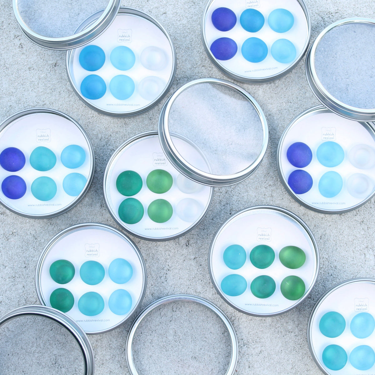 Glass Gem Magnets - Aqua Love