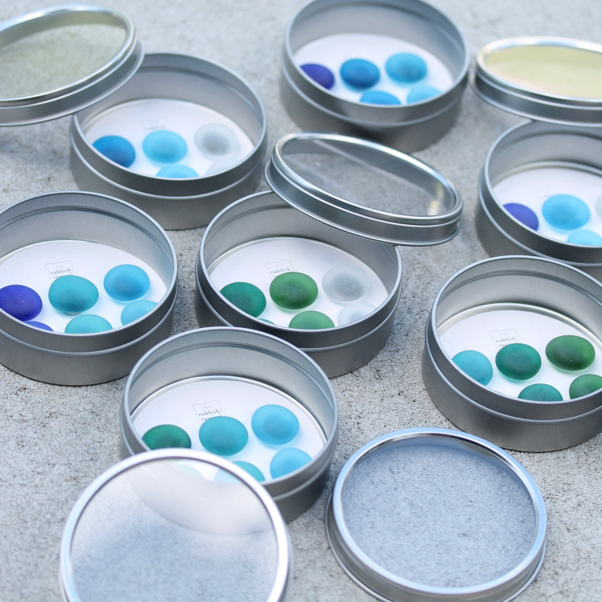 Glass Gem Magnets - Aqua Love