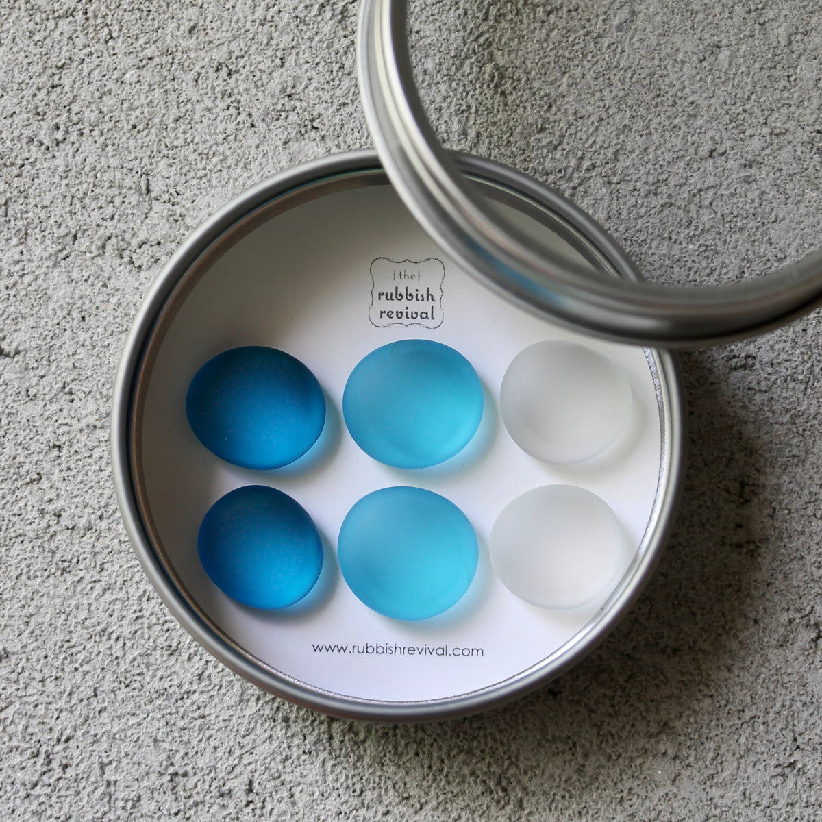 Glass Gem Magnets - Aqua Love