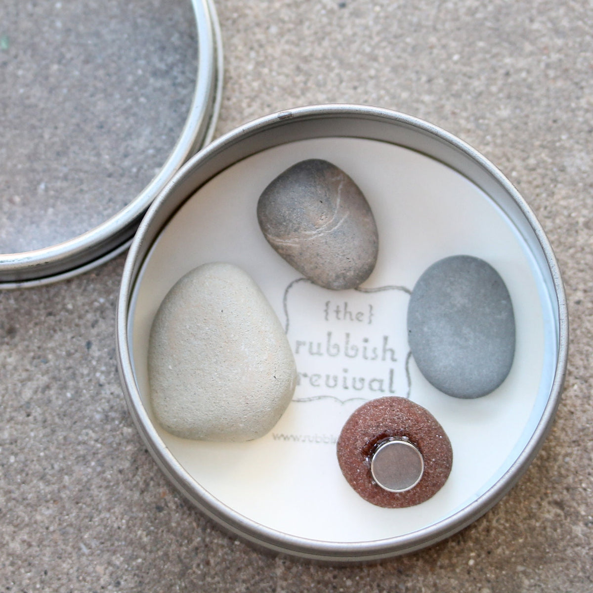 Sea Stone Magnets in Gift Tin