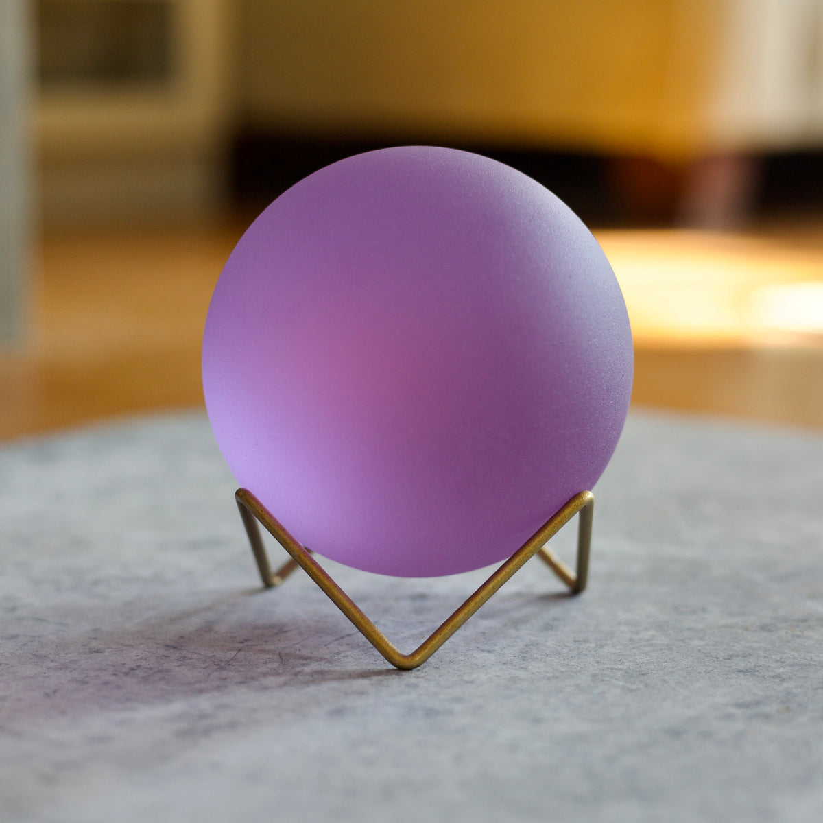 Purple - Super Jumbo Seaglass Ball w/ Driftwood or Geometric Metal Stand
