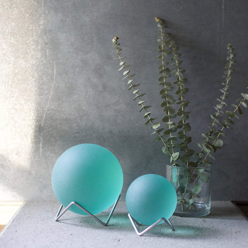 Seafoam - Seaglass Ball With Driftwood Stand