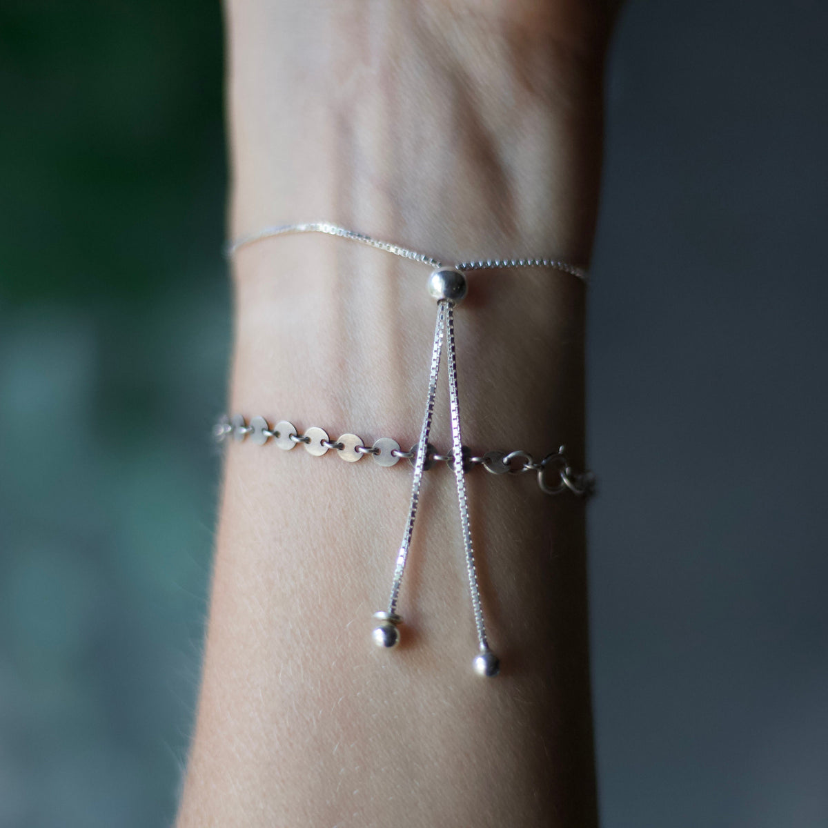 Chalcedony & Sterling Silver Slide Bracelet