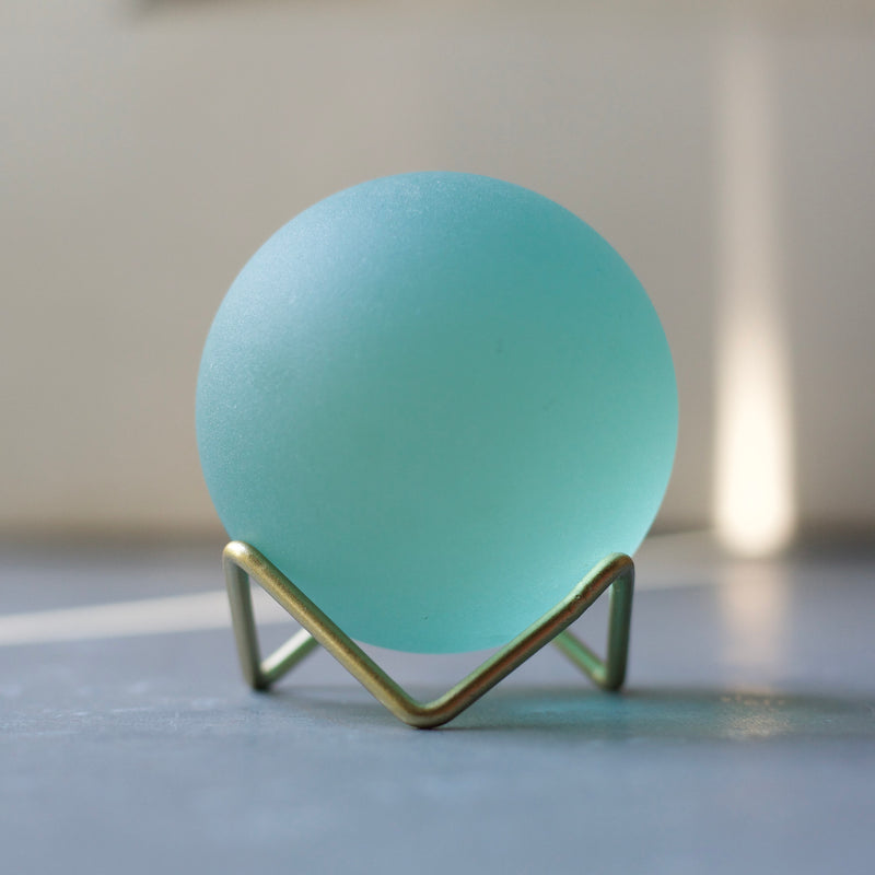 Seafoam - Seaglass Ball With Metal Stand
