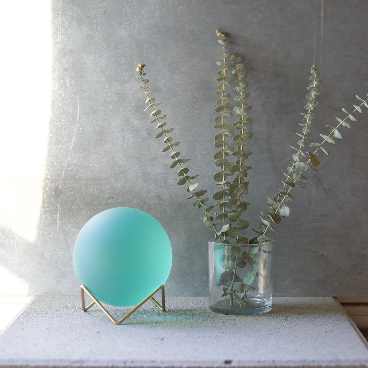Seafoam - Super Jumbo Seaglass Ball w/ Driftwood or Geometric Metal Stand