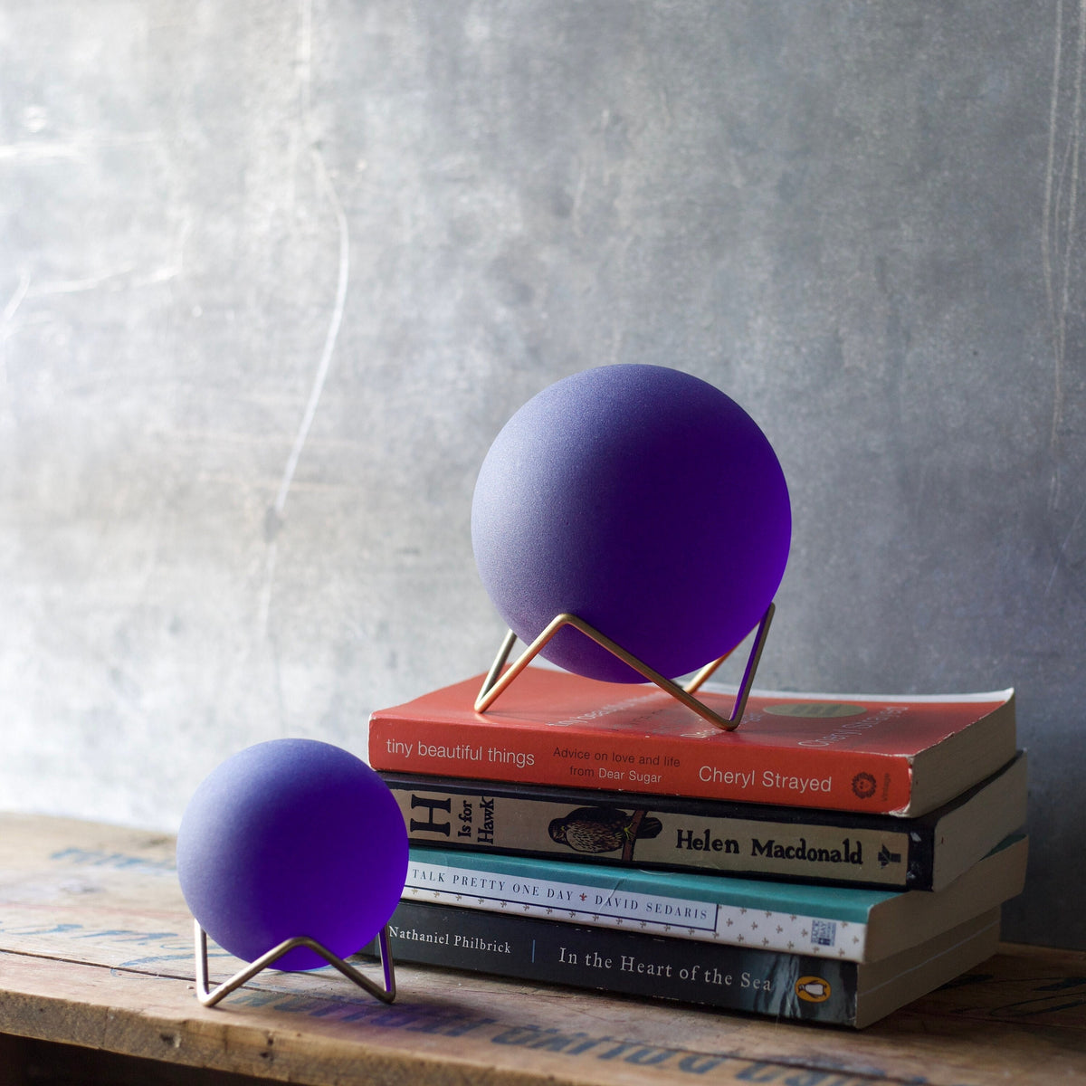 Ocean Deep - Super Jumbo Seaglass Ball w/ Driftwood or Geometric Metal Stand
