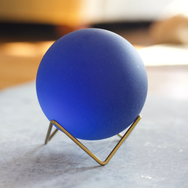 Twilight - Super Jumbo Seaglass Ball w/ Driftwood or Geometric Metal Stand