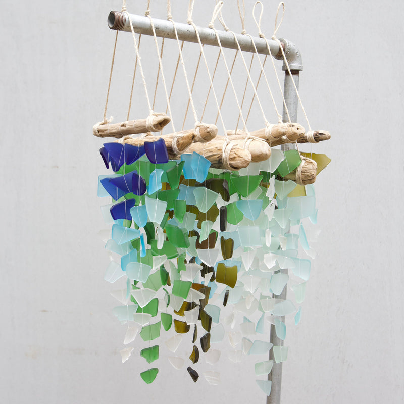 Sea Glass Mobile: Driftwood Banner, Tumbled Glass Tapestry