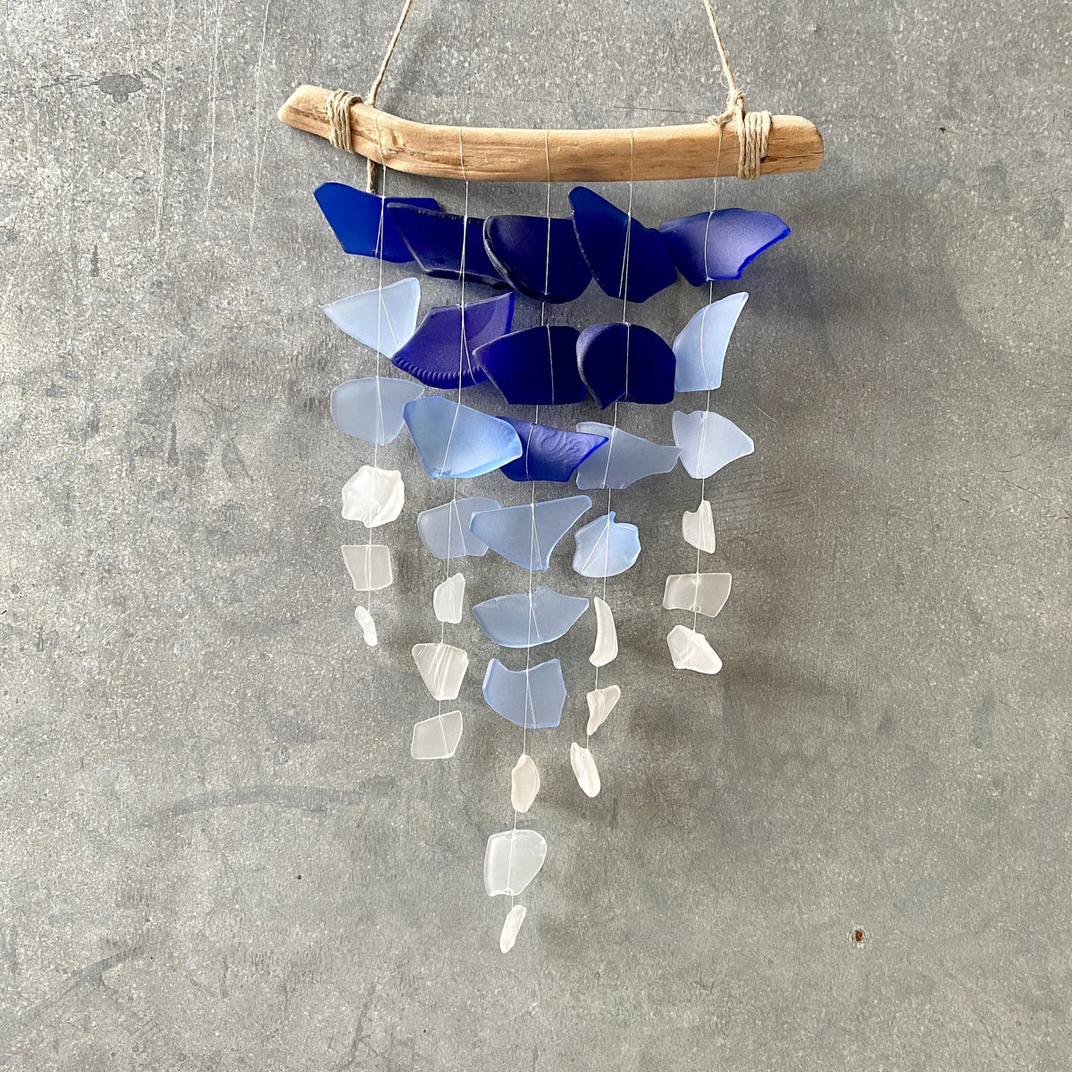 Sea Glass Mobile: Driftwood Banner, Tumbled Glass Tapestry
