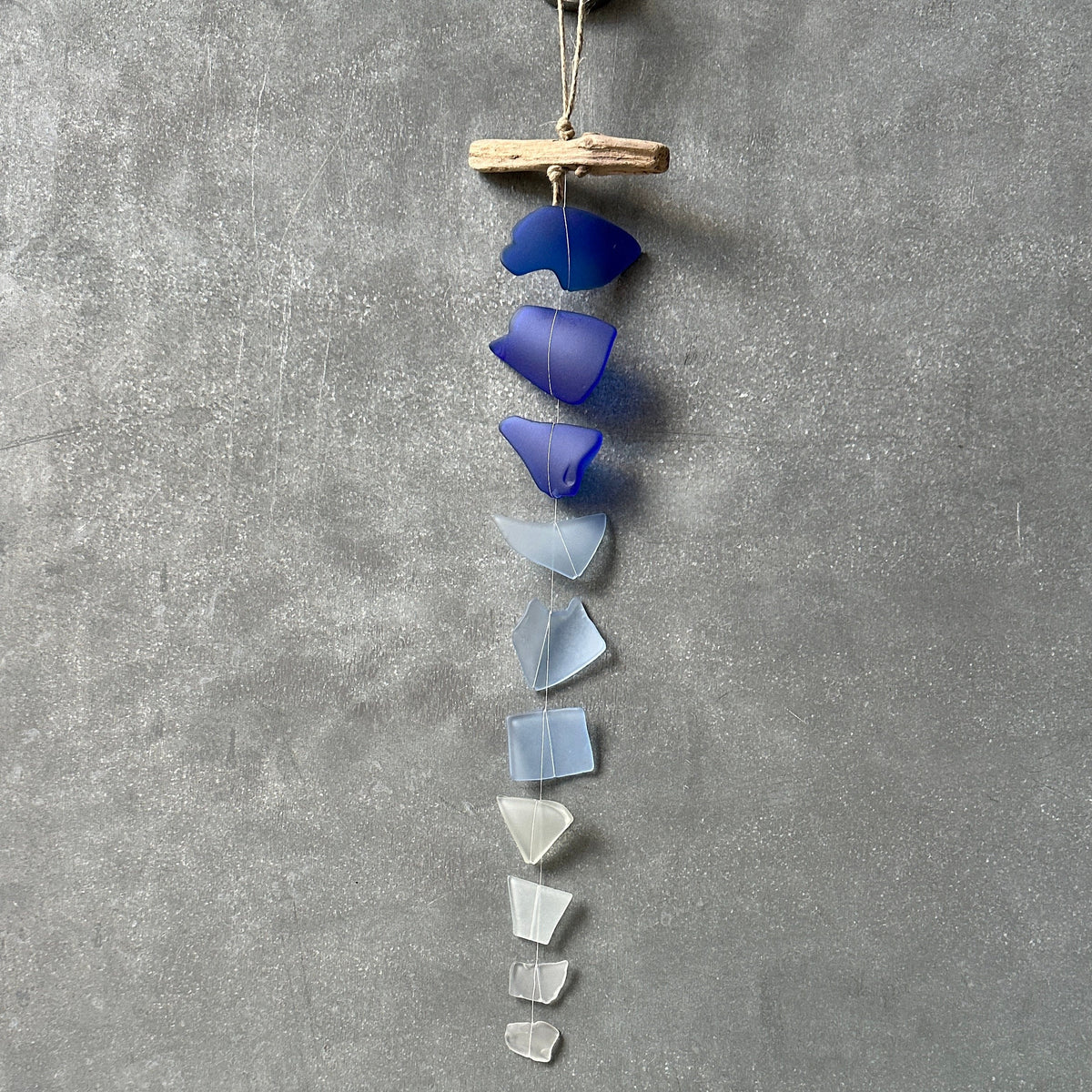 Sea Glass Suncatcher: Recycled Glass & Driftwood Mobile
