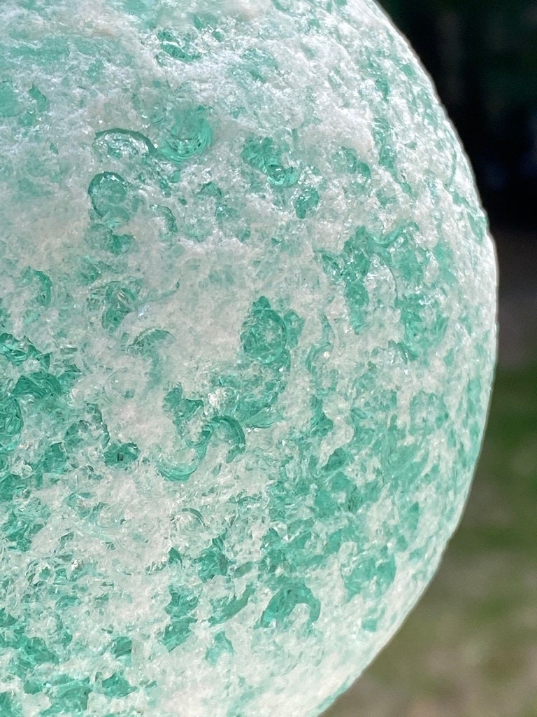 Indoor/Outdoor Nautical Sea Glass Float – Seafoam Orb with Copper & Rope