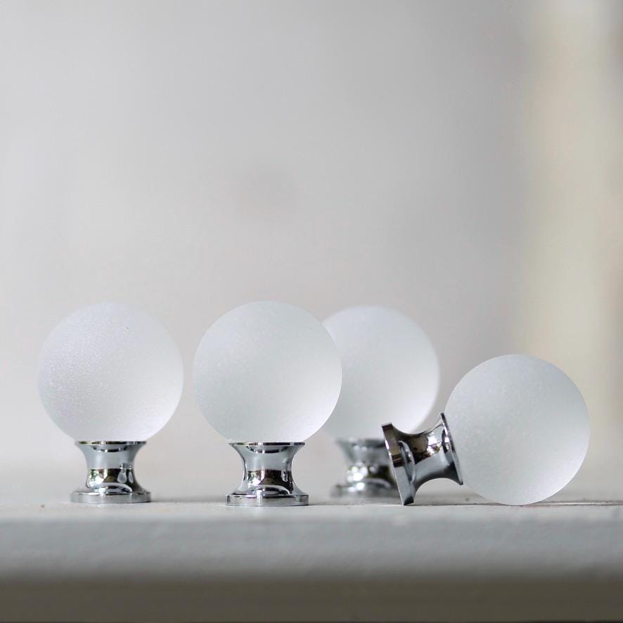 Sea Glass Drawer Knob - White