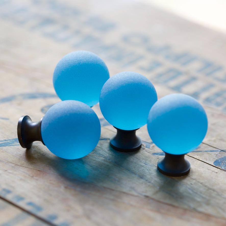 Sea Glass Drawer Knob - Aqua