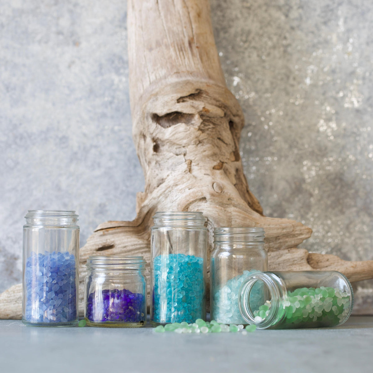 Sea Glass & Silver Mosaic Drop Earrings - Seafoam