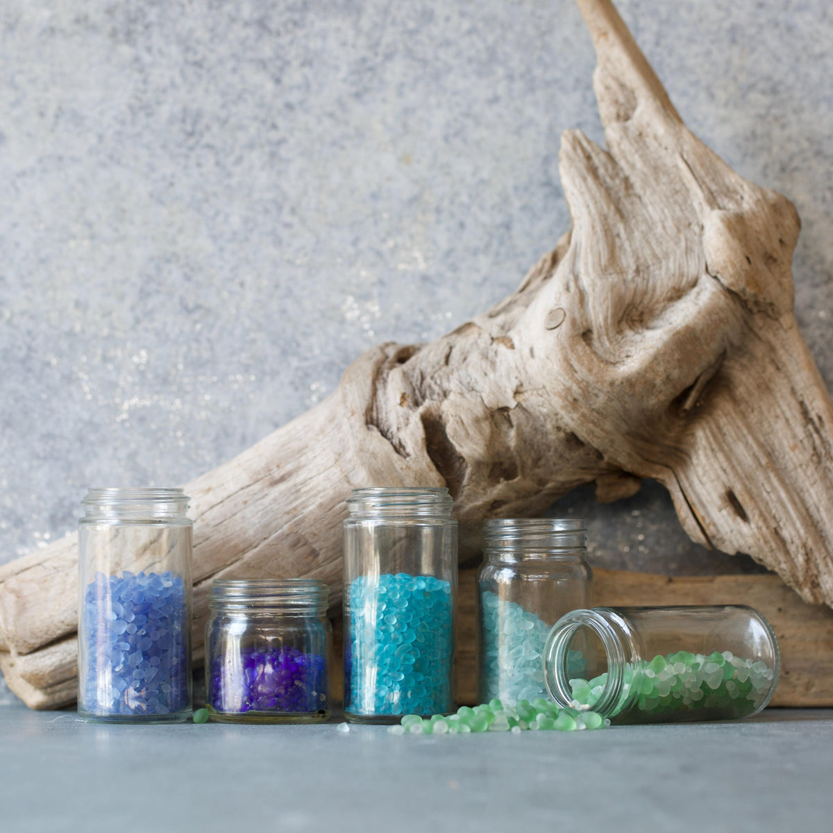 Sea Glass & Silver Mosaic Necklace - Royal Blue