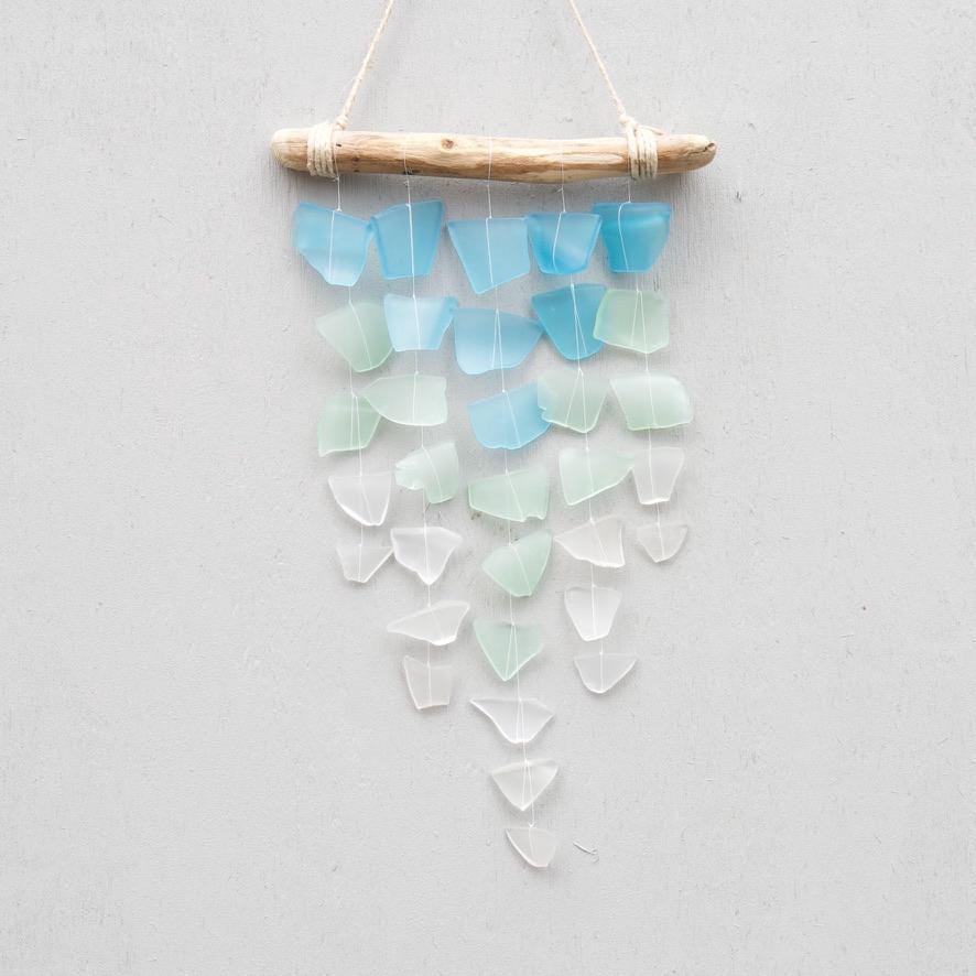 Sea Glass Mobile: Driftwood Banner, Tumbled Glass Tapestry