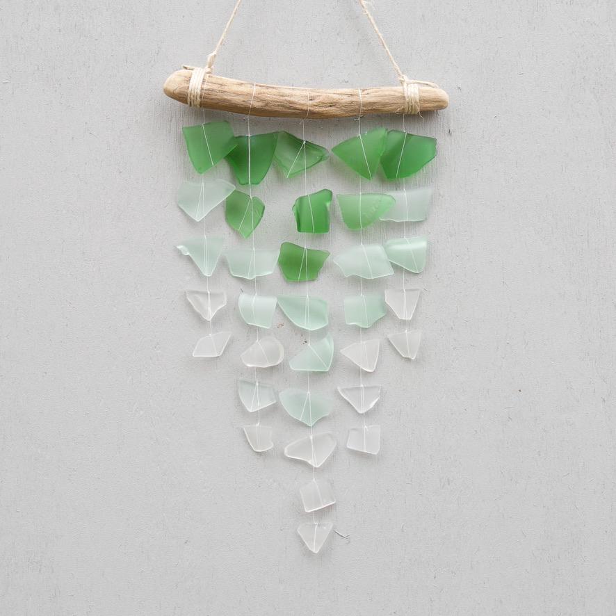 Sea Glass Mobile: Driftwood Banner, Tumbled Glass Tapestry
