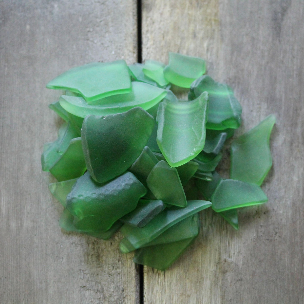 Green Recycled Sea Glass: 13oz Bag for Crafts & Coastal Decor