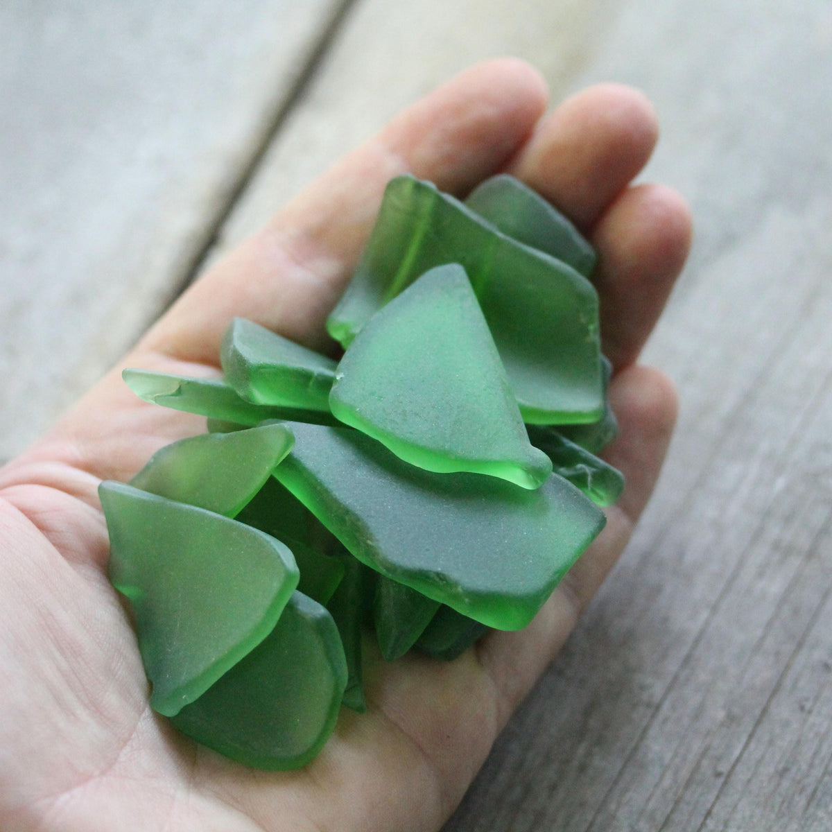 Green Recycled Sea Glass: 13oz Bag for Crafts & Coastal Decor