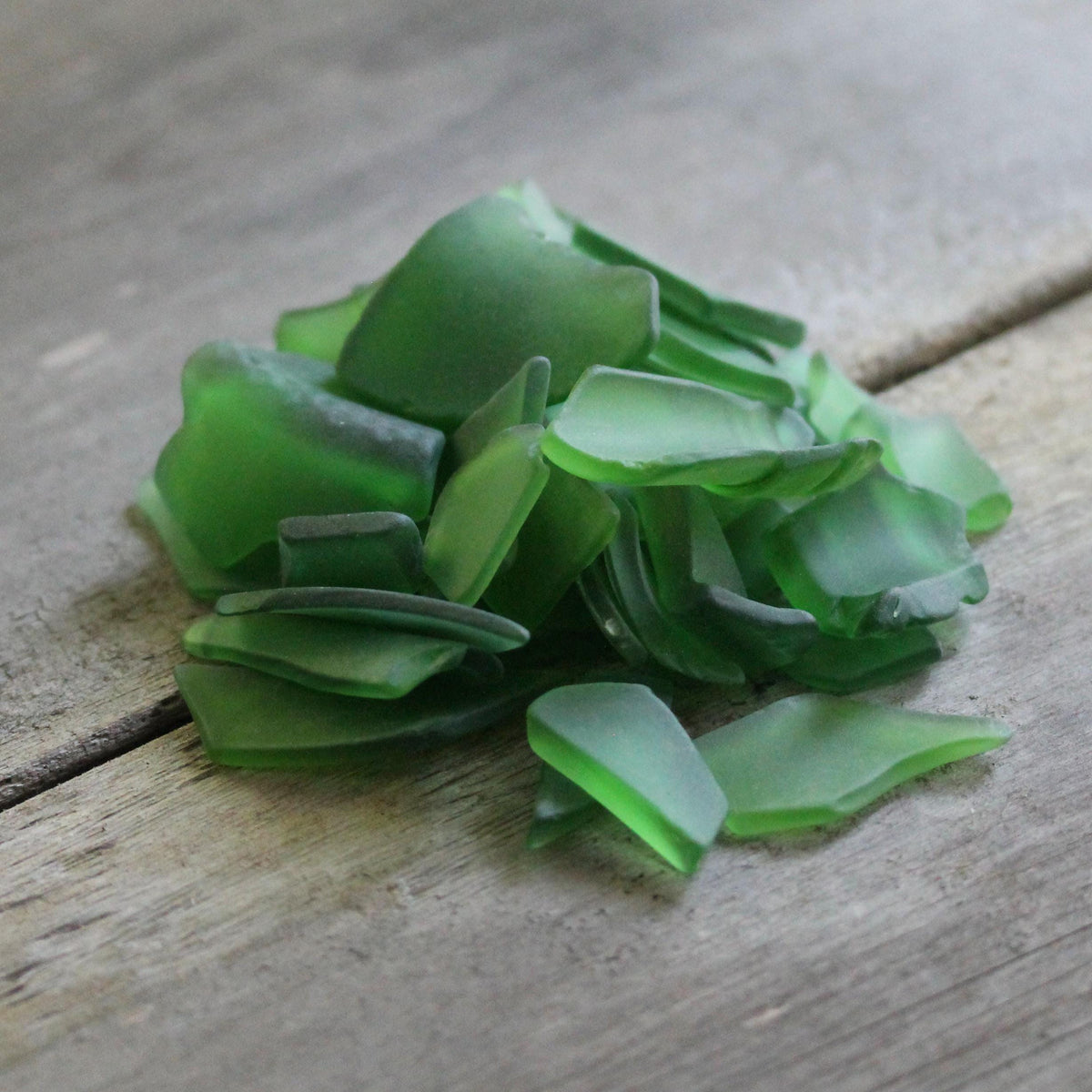 Green Recycled Sea Glass: 13oz Bag for Crafts & Coastal Decor