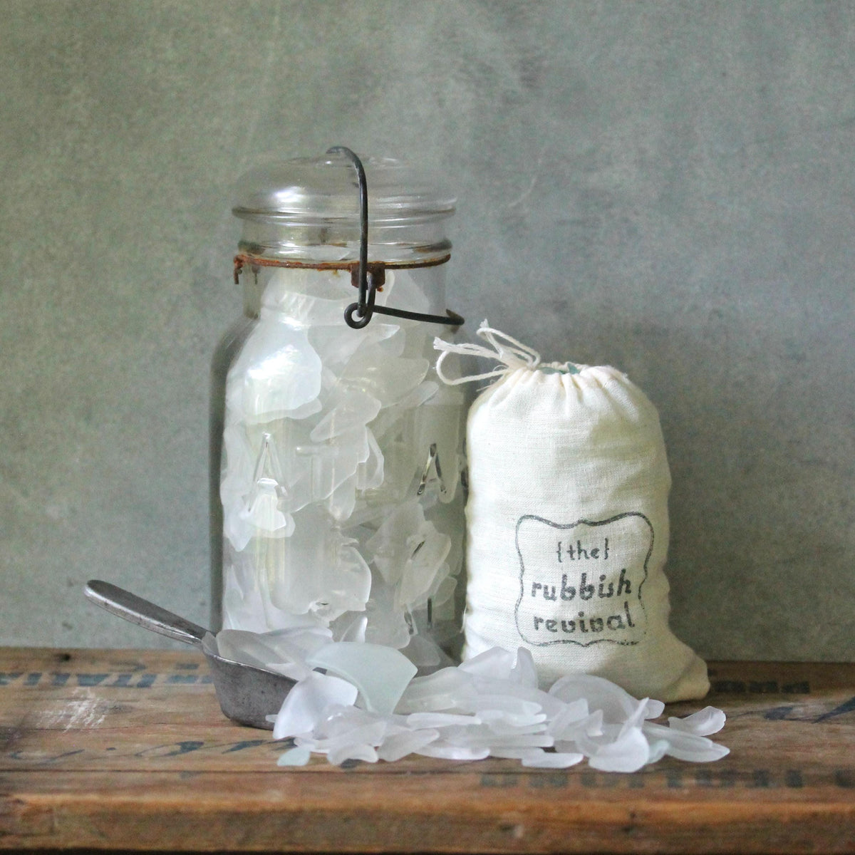 White Recycled Sea Glass: Coastal Crafts, Decor, Art - 13oz Bag