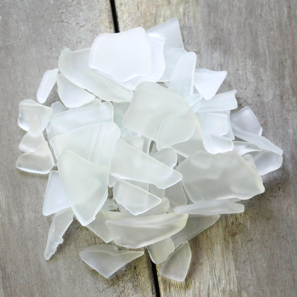 White Recycled Sea Glass: Coastal Crafts, Decor, Art - 13oz Bag