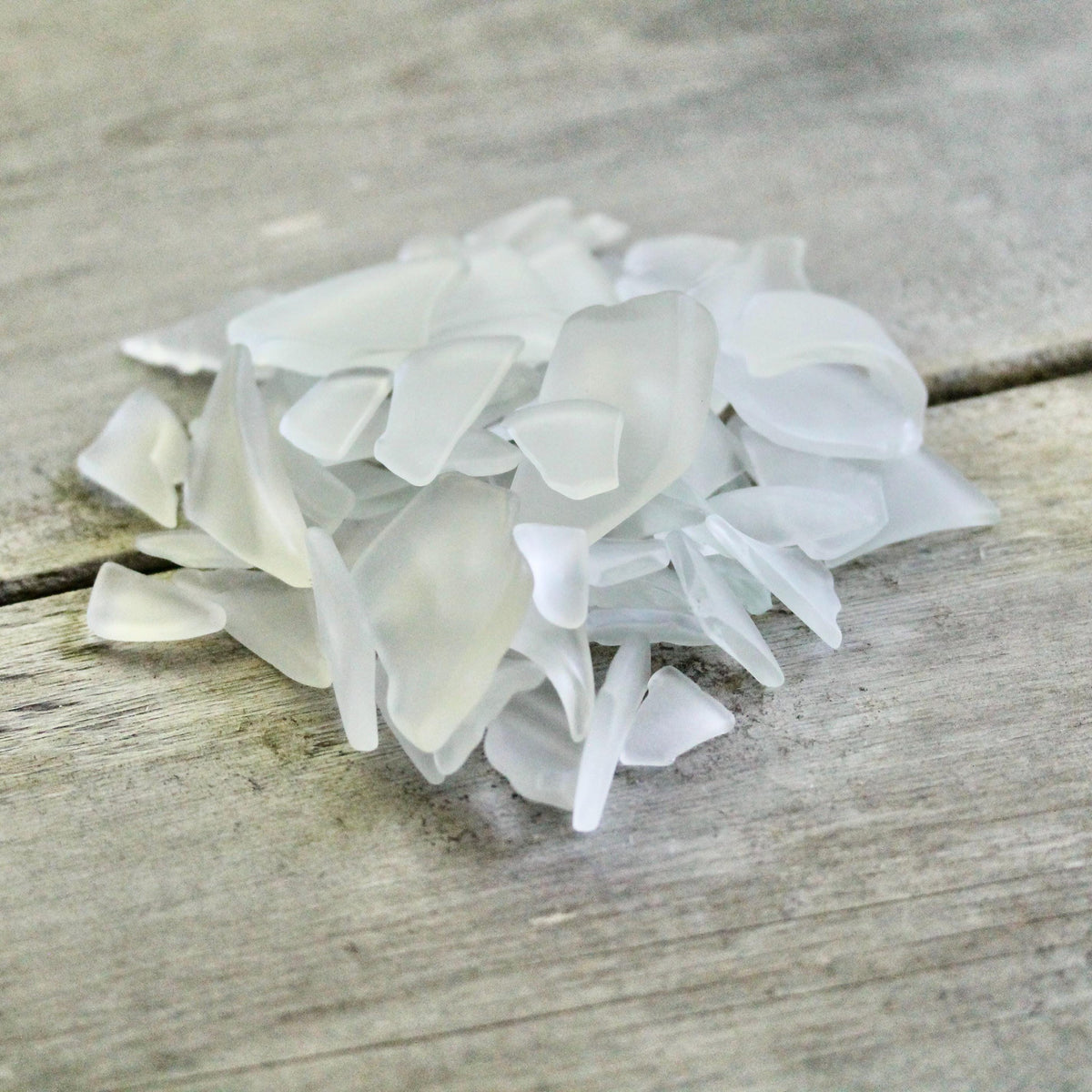 White Recycled Sea Glass: Coastal Crafts, Decor, Art - 13oz Bag