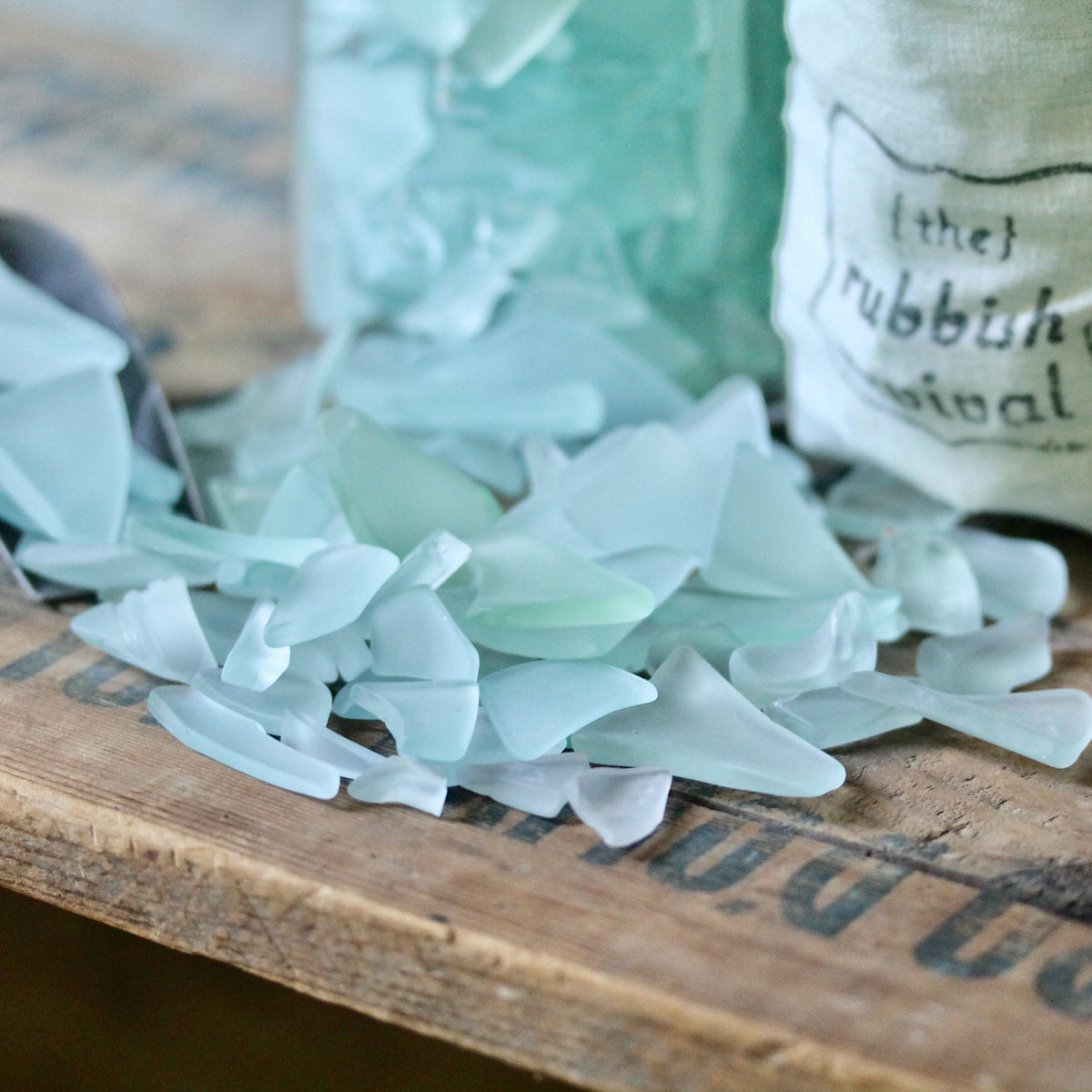 Seafoam Sea Glass: Recycled Craft Supplies, Coastal Decor - 13oz Bag