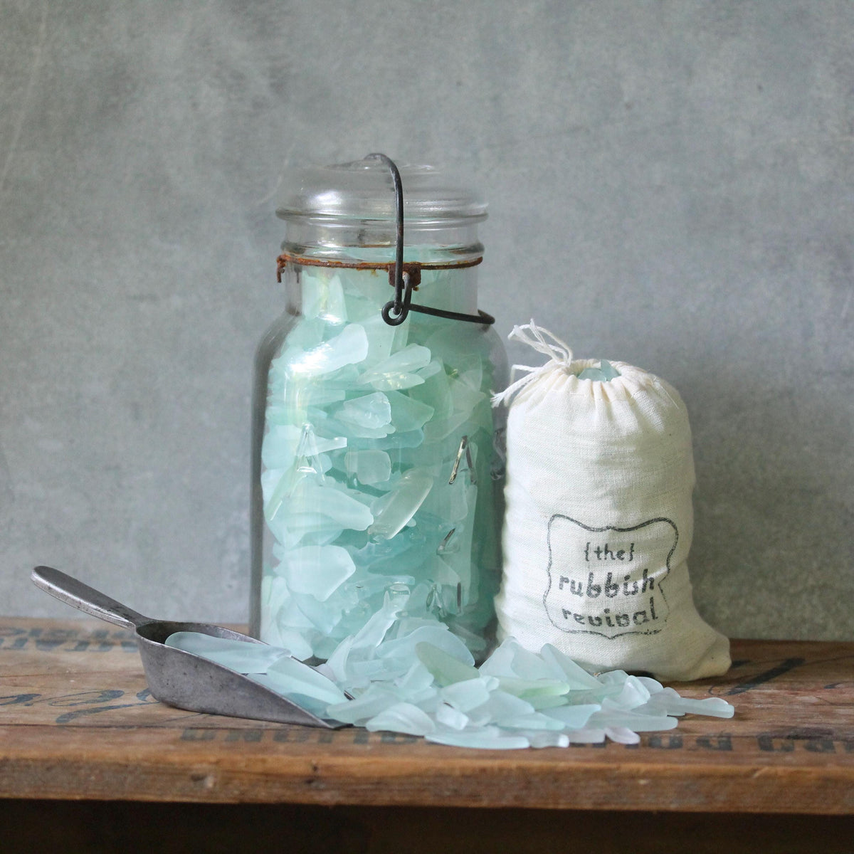 Seafoam Sea Glass: Recycled Craft Supplies, Coastal Decor - 13oz Bag