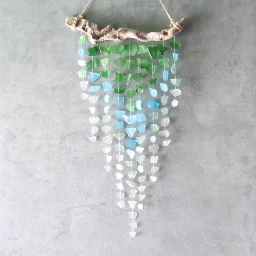 Seafoam Sea Glass: Recycled Craft Supplies, Coastal Decor - 13oz Bag