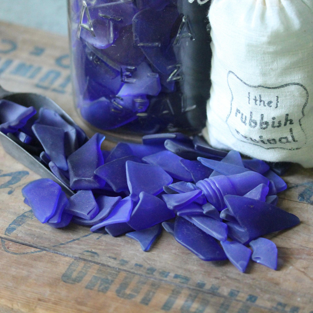 Royal Blue Sea Glass: Recycled Crafts, Decor, Art - 13oz Bag