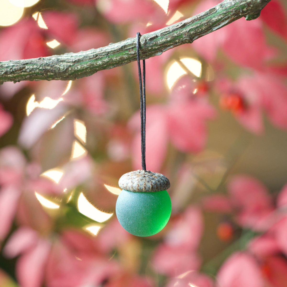 Handmade Sea Glass Acorns: NATURAL Cap Decorative Ornaments