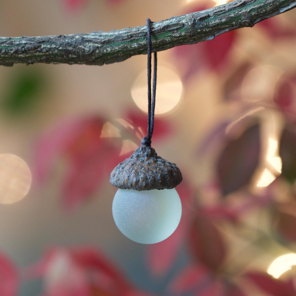 Handmade Sea Glass Acorns: NATURAL Cap Decorative Ornaments