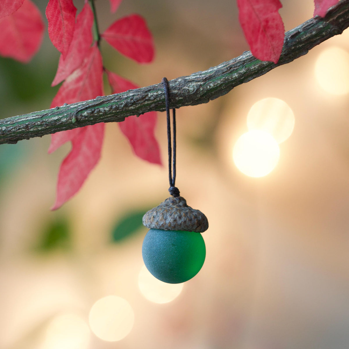 Handmade Sea Glass Acorns: NATURAL Cap Decorative Ornaments
