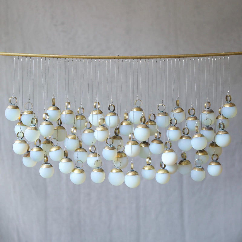 Opalite and Brass Wall Hanging | Handmade Glass Tapestry | Modern Boho Wall Art