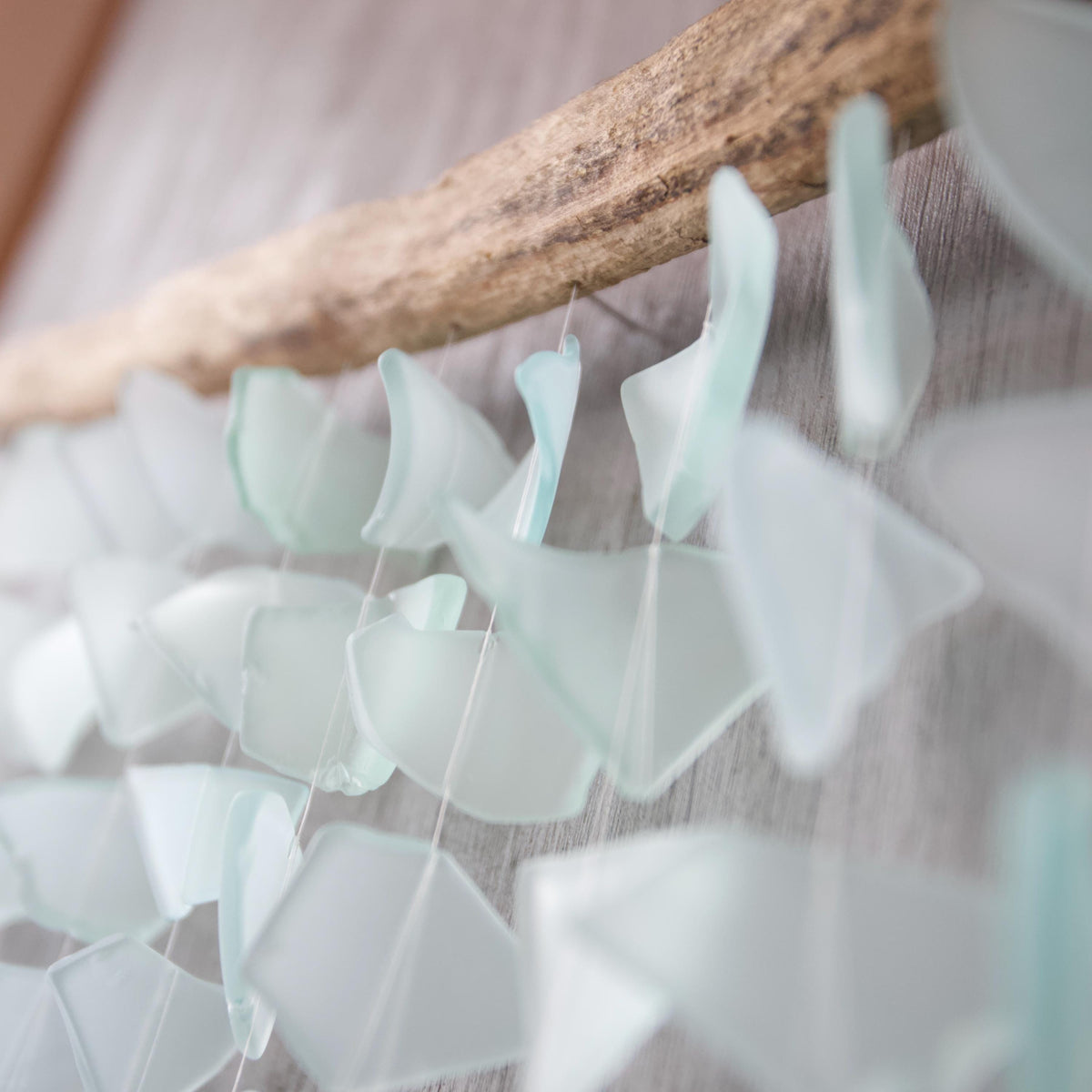 Sea Glass & Driftwood Mobile - Solid Seafoam Wave (01.17.26)