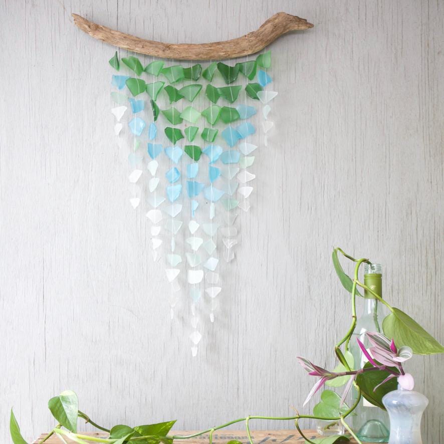 Sea Glass & Driftwood Wall Hanging - Ocean Ombré (01.19.26)