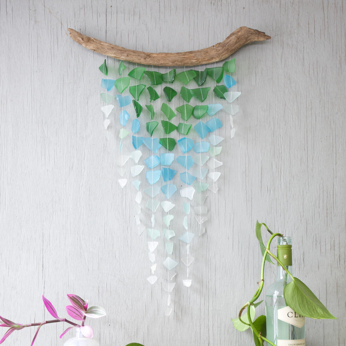 Sea Glass & Driftwood Wall Hanging - Ocean Ombré (01.19.26)