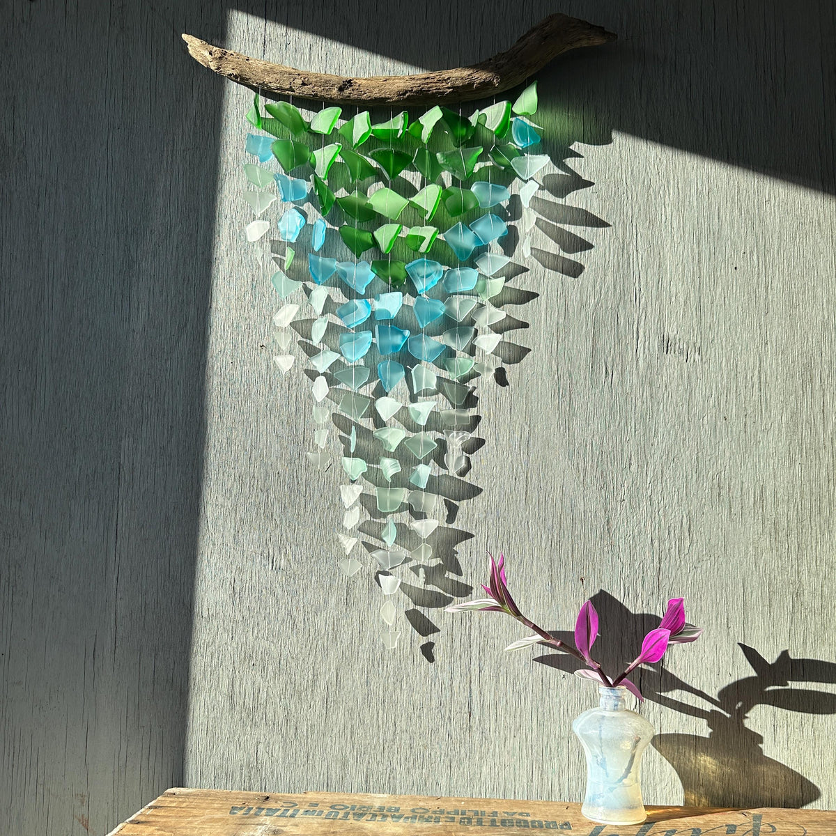 Sea Glass & Driftwood Wall Hanging - Ocean Ombré (01.19.26)