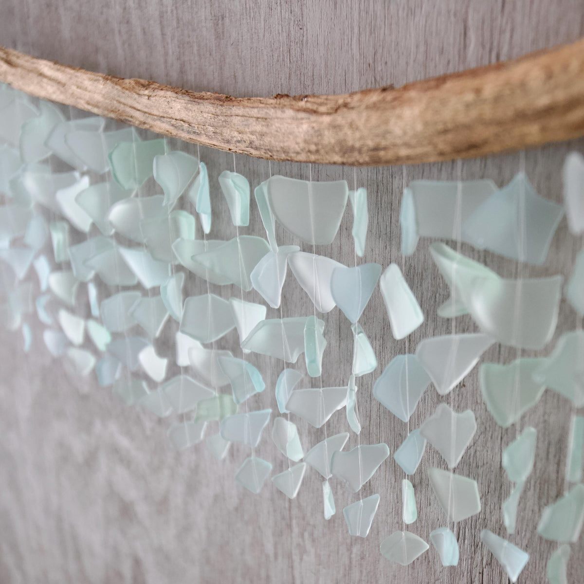 Sea Glass & Driftwood Mobile - Solid Seafoam Wave (01.17.26)