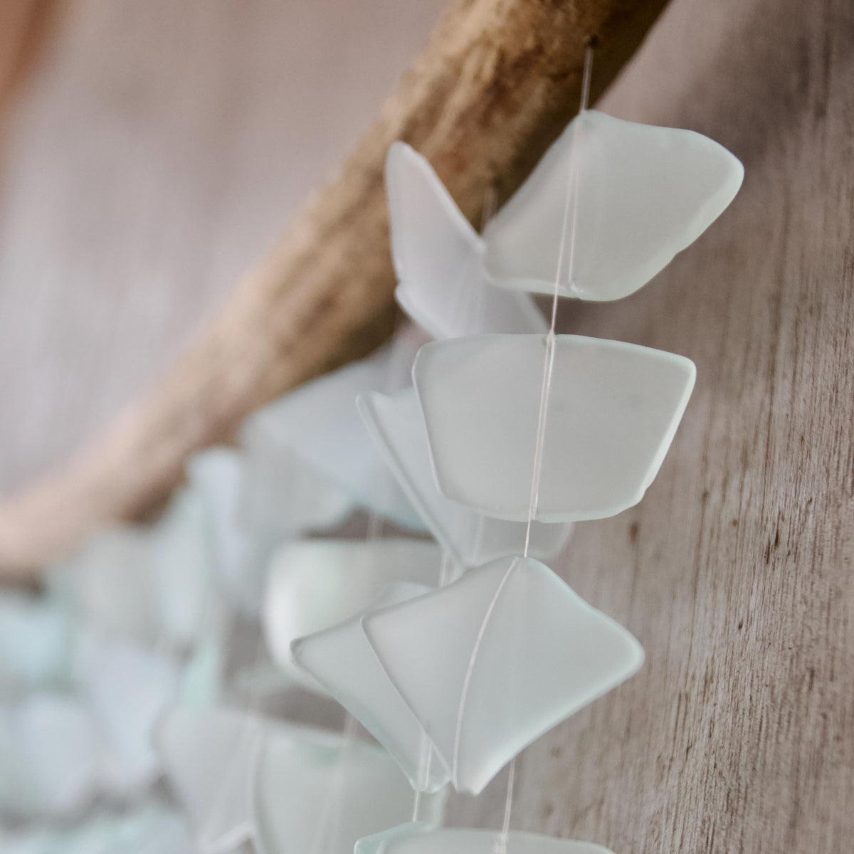 Sea Glass & Driftwood Mobile - Solid Seafoam Wave (01.17.26)