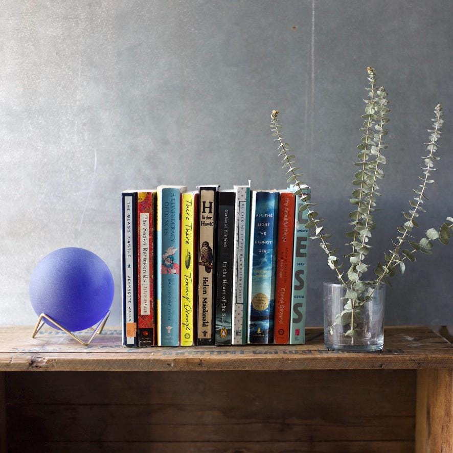 Twilight - Seaglass Ball with Driftwood or Geometric Metal Stand