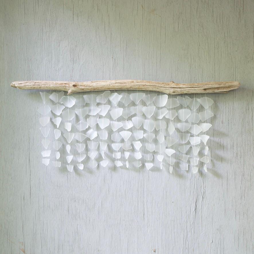 Sea Glass & Driftwood Mobile - Solid White Wave (06.16.26)
